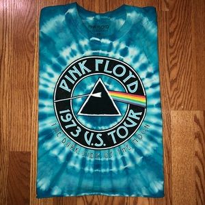 Pink Floyd Blue Tye Dye Crop T-Shirt Size 2X